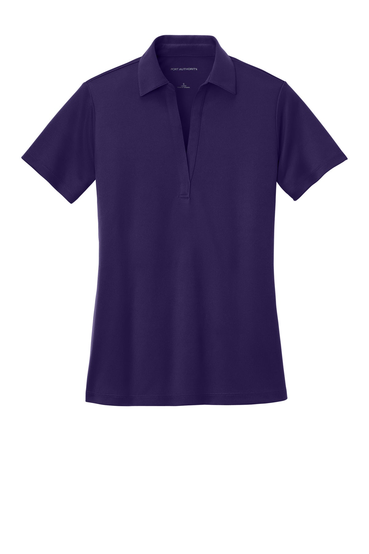 Front View of Bright Purple Port Authority Women's Silk Touch Performance Polo. L540