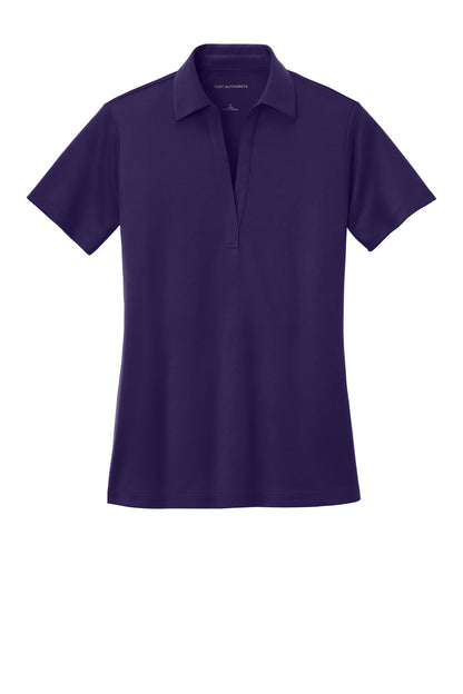 Front View of Bright Purple Port Authority Women's Silk Touch Performance Polo. L540
