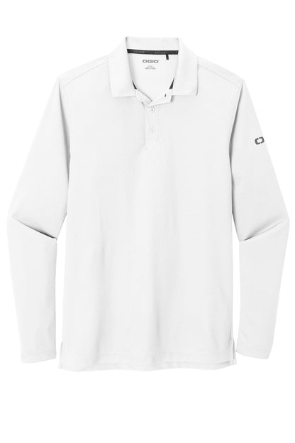 Front View of Bright White OGIO Caliber2.0 Long Sleeve OG105