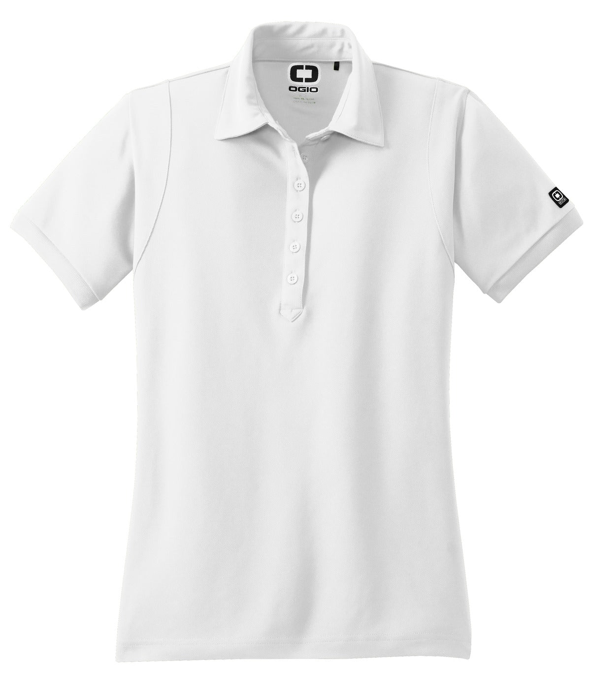 Front View of Bright White OGIO - Jewel Polo. LOG101