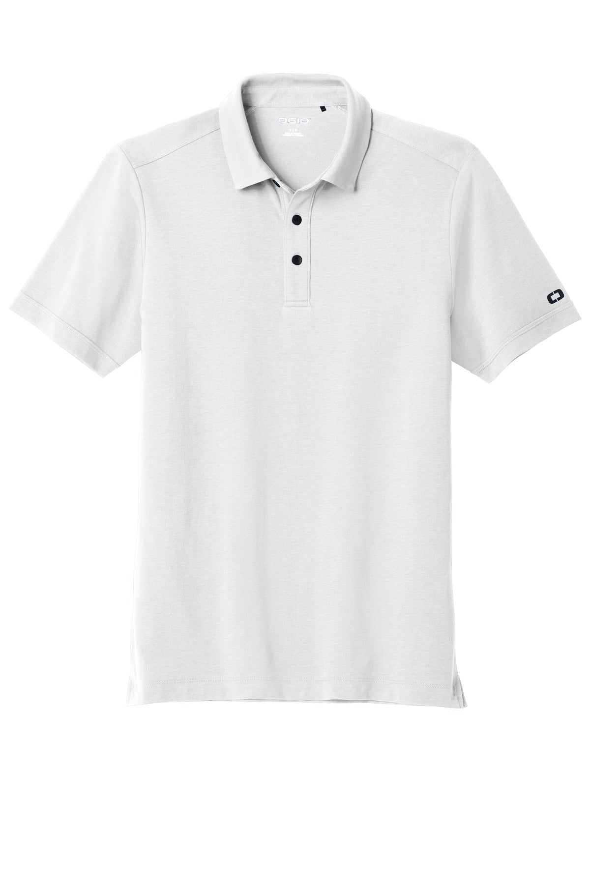 Front View of Bright White OGIO Limit Polo. OG138