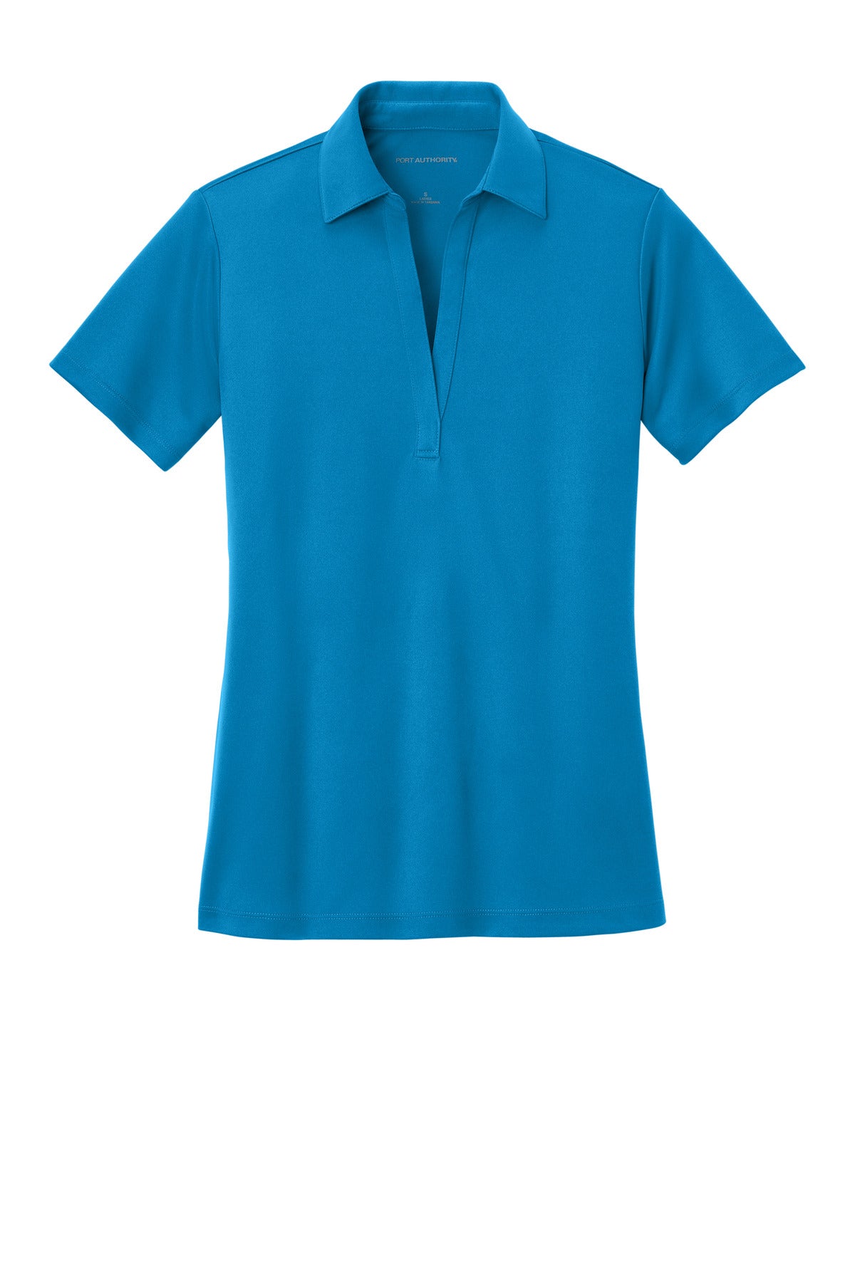 Front View of Brilliant Blue Port Authority Women's Silk Touch Performance Polo. L540