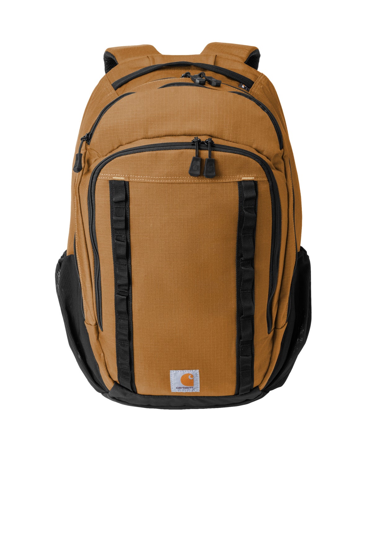 Front View of Brown Carhartt 25L Ripstop Backpack CTB0000481