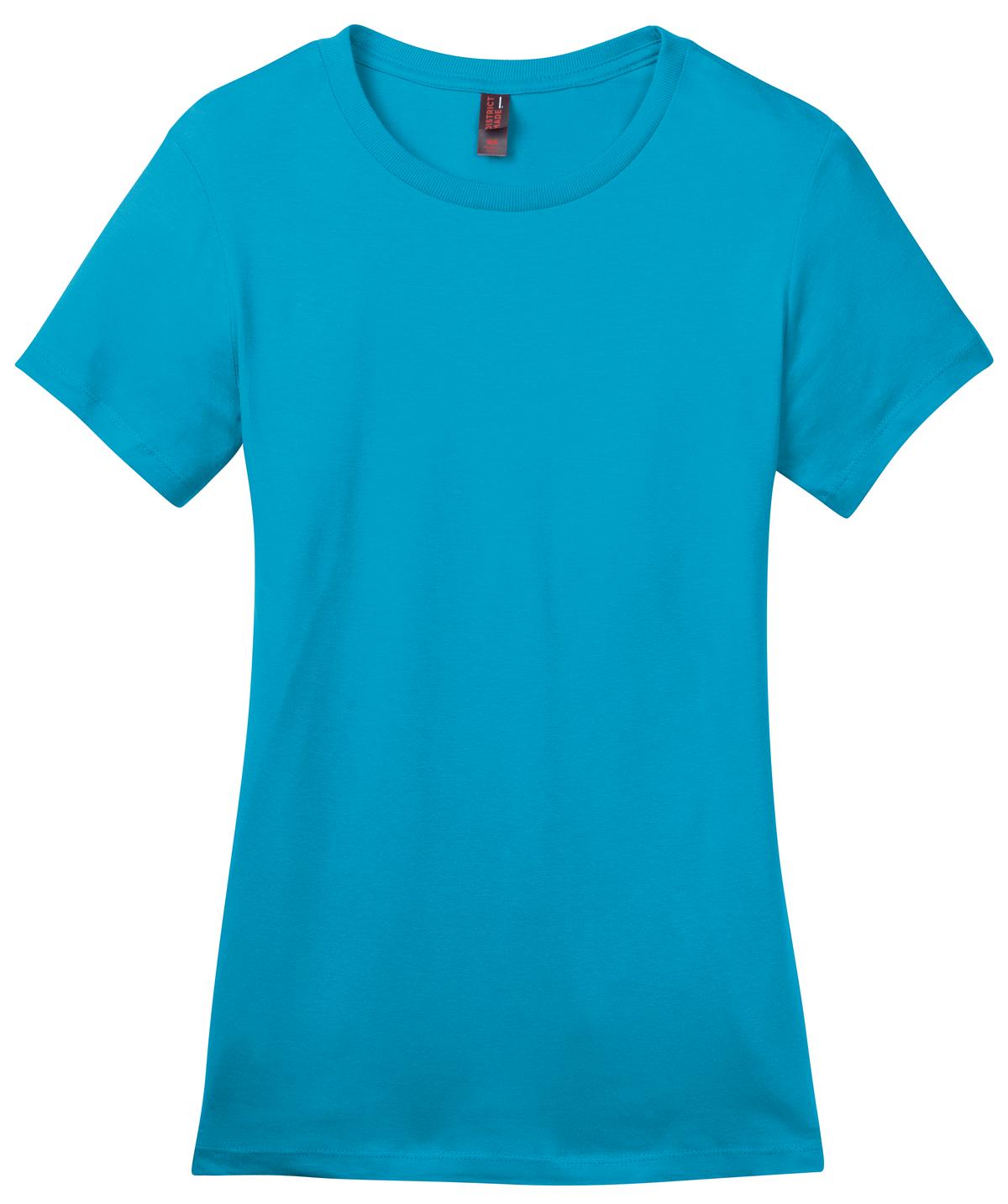 Front View of Brt Turquoise District Women's Perfect Weight Tee. DM104L