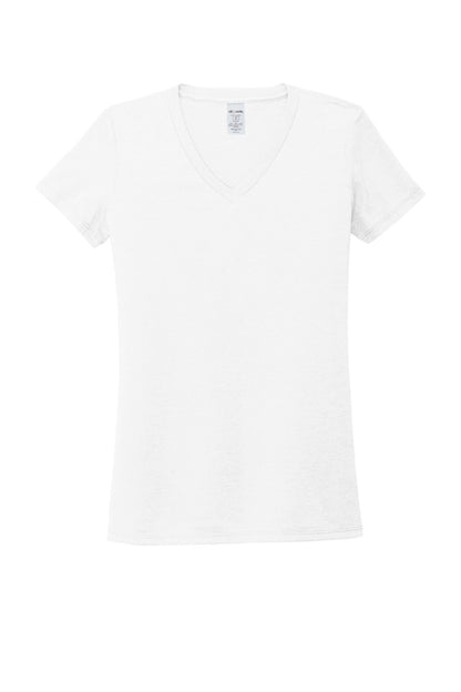 Front View of BrtWhite Allmade Women's Tri-Blend V-Neck Tee AL2018