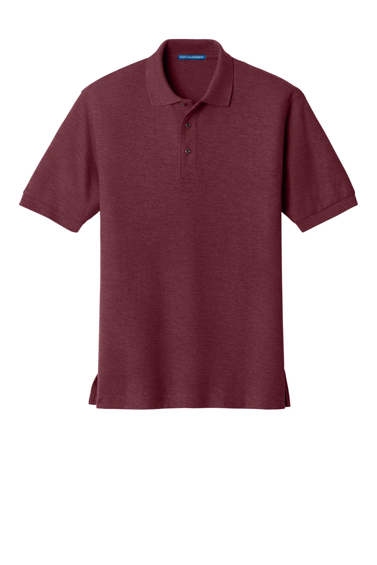 Front View of Burgundy Port Authority Tall Silk Touch Polo. TLK500