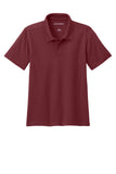 Front View of Burgundy Port Authority Youth Dry Zone UV Micro-Mesh Polo Y110