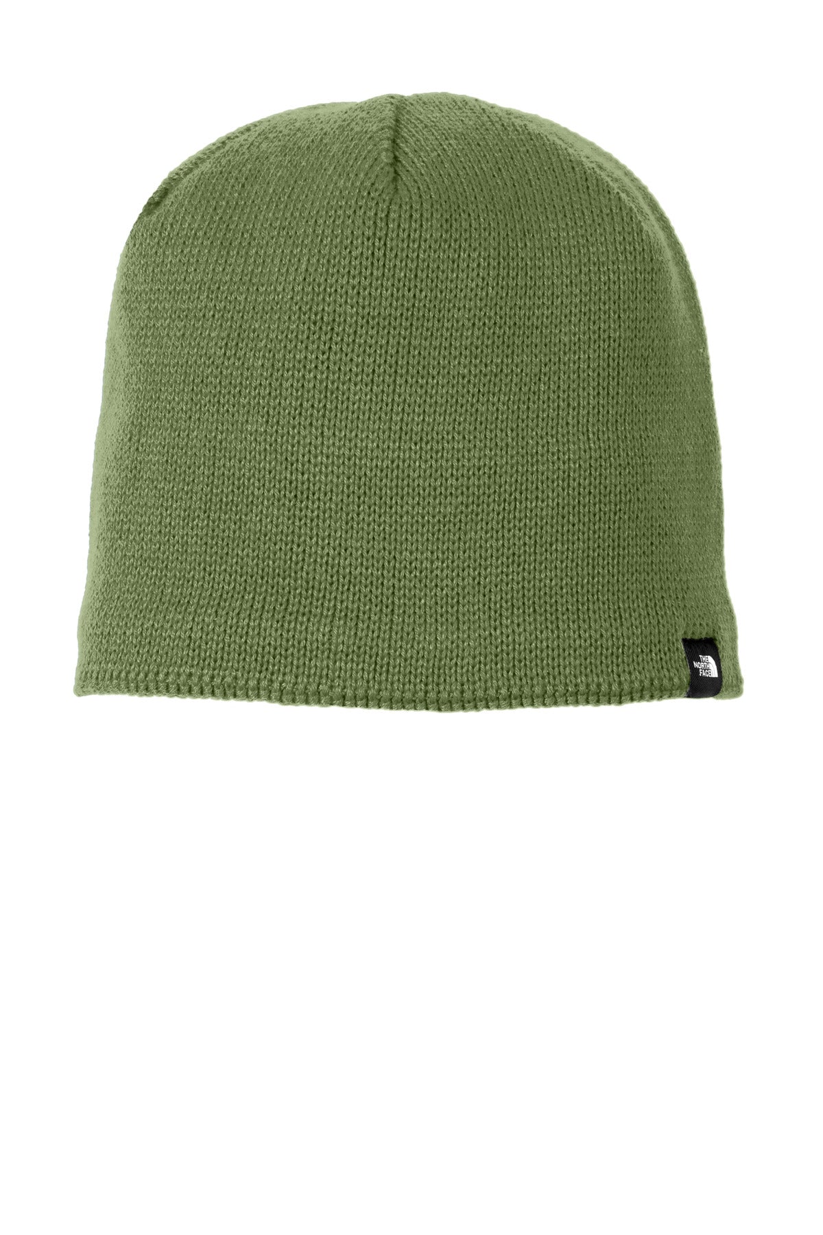 Front View of Burnt Olive Gn The North Face Mountain Beanie. NF0A4VUB