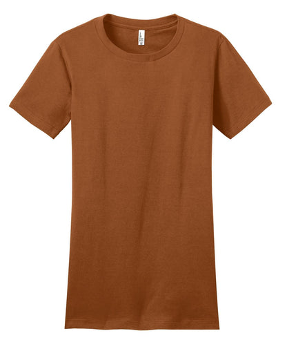 Front View of Burnt Orange District Women's Fitted The Concert Tee DT5001