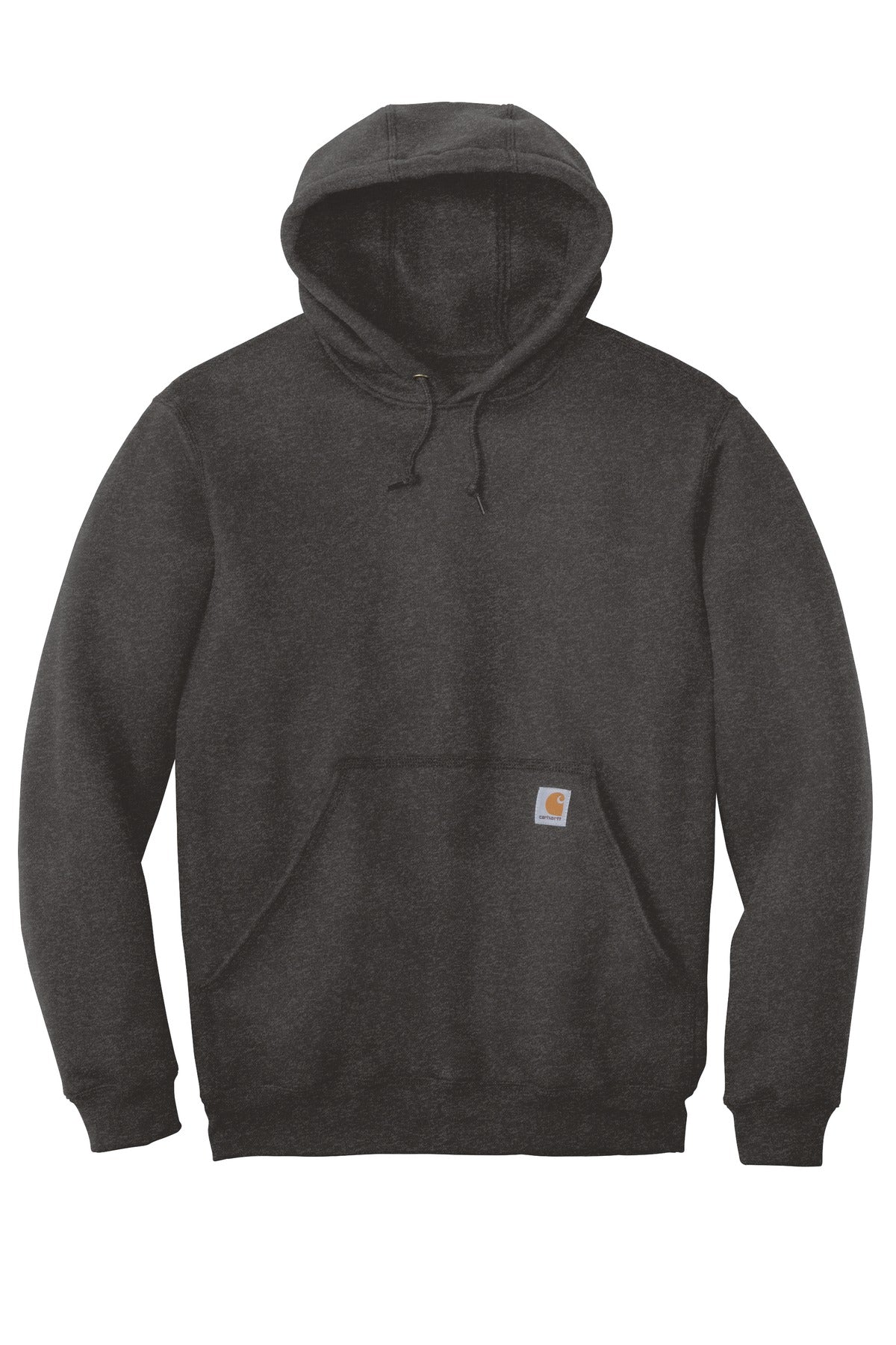 Front View of Carbon Heather Carhartt Midweight Hooded Sweatshirt. CTK121