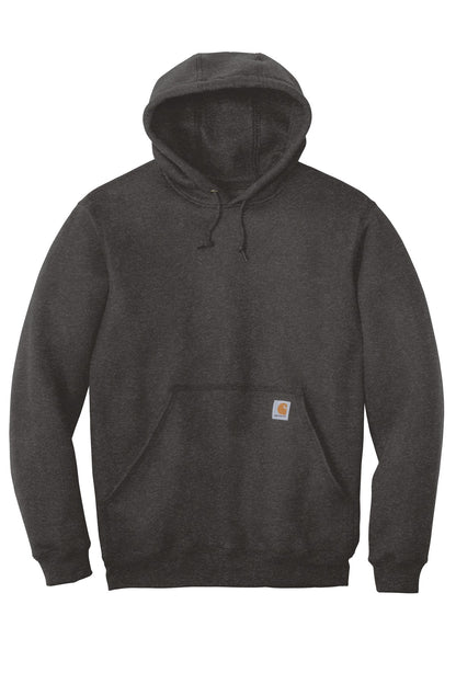 Front View of Carbon Heather Carhartt Midweight Hooded Sweatshirt. CTK121