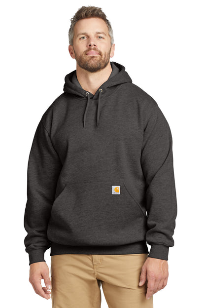 Front View of CarbonHthr Carhartt Tall Midweight Hooded Sweatshirt CTTK121