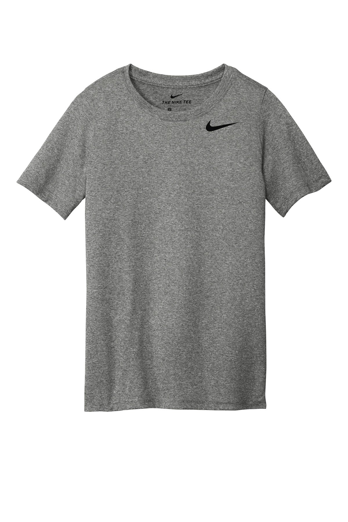 Front View of CarbonHthr Nike Youth Team rLegend Tee DV7317