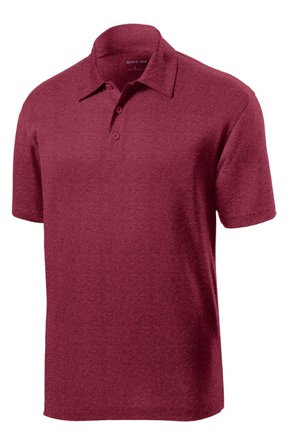 Front View of Cardinal Hthr Sport-Tek Heather Contender Polo. ST660