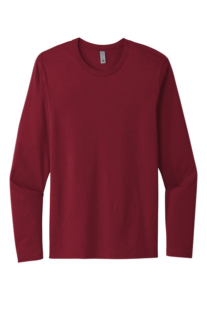 Front View of Cardinal Next Level Apparel Cotton Long Sleeve Tee. NL3601