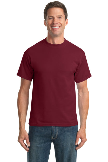 Front View of Cardinal Port & Company Tall Core Blend Tee. PC55T