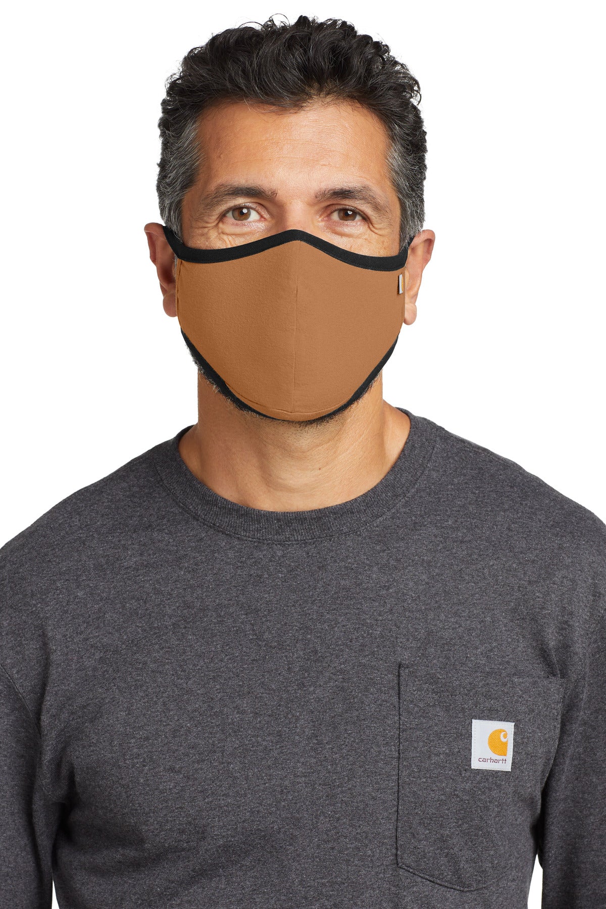 Front View of CarharttBr Carhartt Cotton Ear Loop Face Mask (3 pack) CT105160
