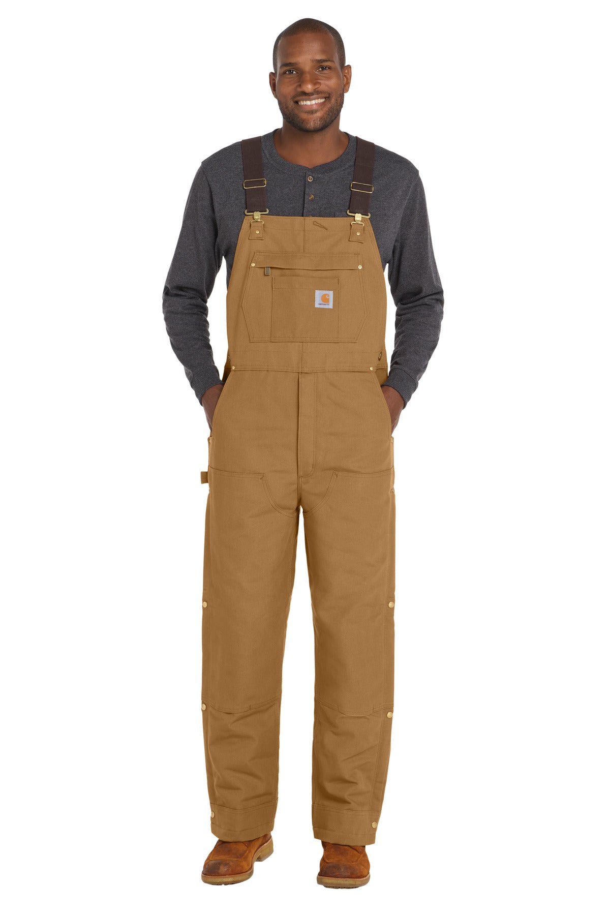 Front View of CarharttBr Carhartt Firm Duck Insulated Bib Overalls CT106672