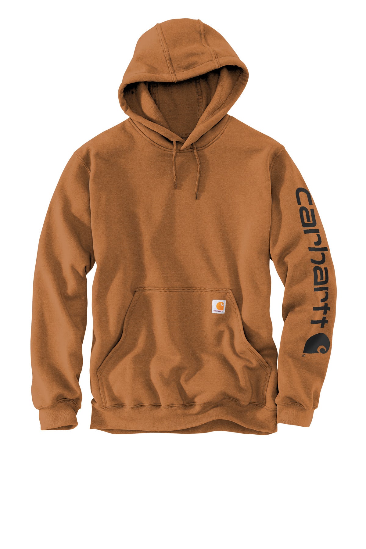 Front View of CarharttBr Carhartt Midweight Hooded Logo Sweatshirt CTK288