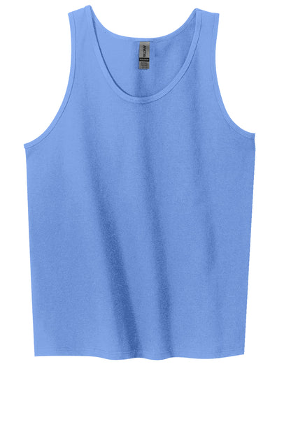 Front View of Carolina Blue Gildan - Ultra Cotton 100% US Cotton Tank Top. 2200