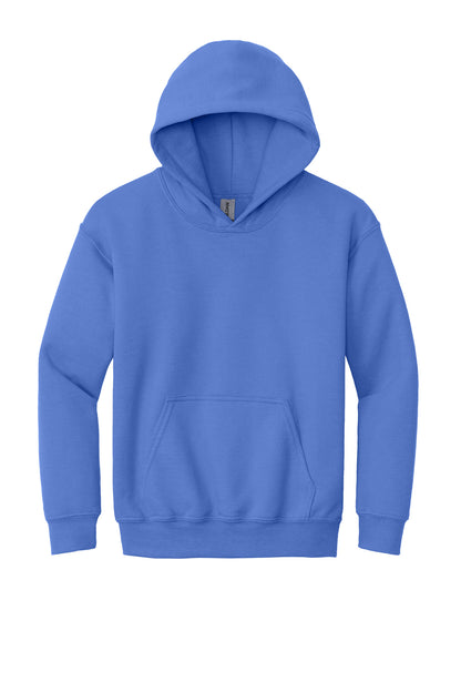 Front View of Carolina Blue Gildan - Youth Heavy Blend Hooded Sweatshirt. 18500B