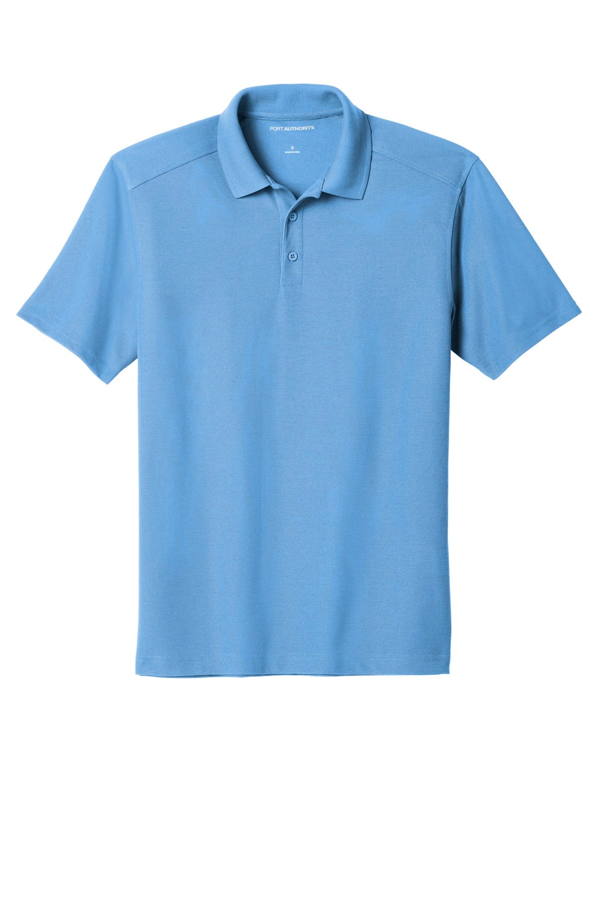 Front View of Carolina Blue Port Authority EZPerformance Pique Polo. K600