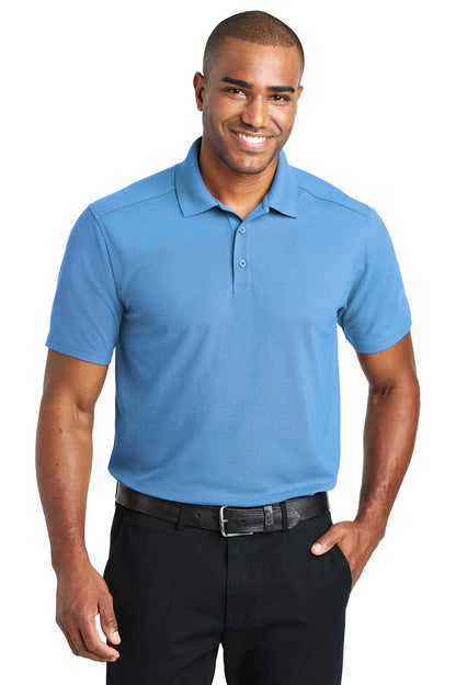 Front View of Carolina Blue Port Authority EZPerformance Pique Polo. K600