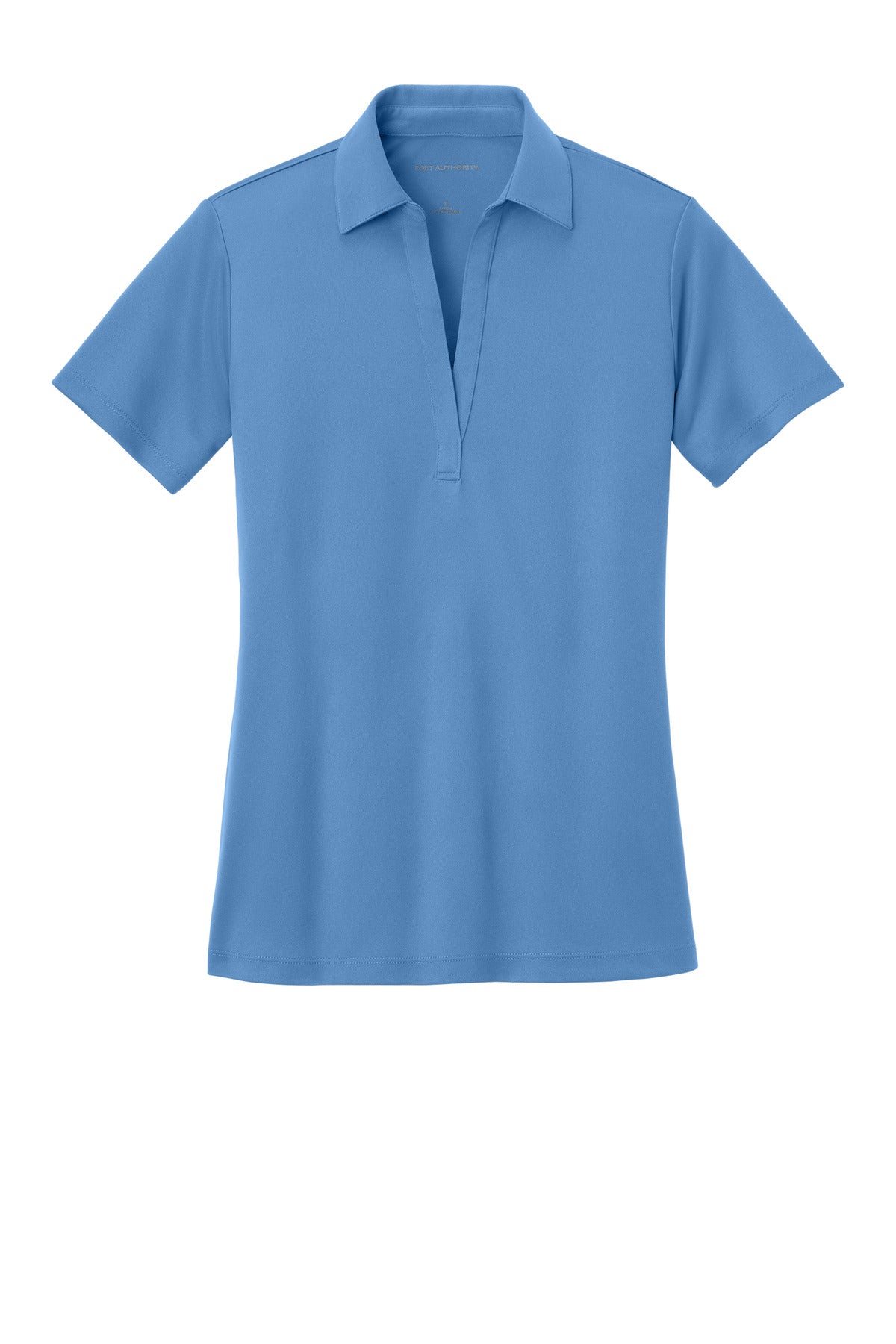 Front View of Carolina Blue Port Authority Women's Silk Touch Performance Polo. L540