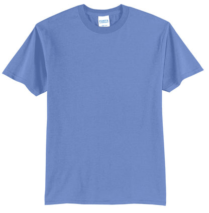 Front View of Carolina Blue Port & Company Tall Core Blend Tee. PC55T