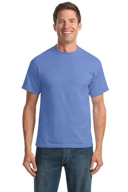 Front View of Carolina Blue Port & Company Tall Core Blend Tee. PC55T