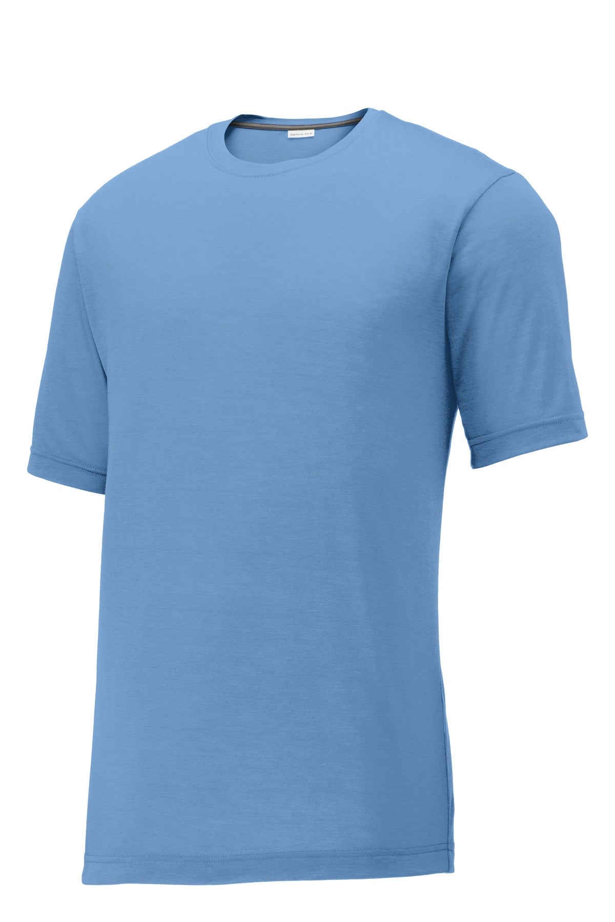 Front View of Carolina Blue Sport-Tek PosiCharge Competitor Cotton Touch Tee. ST450