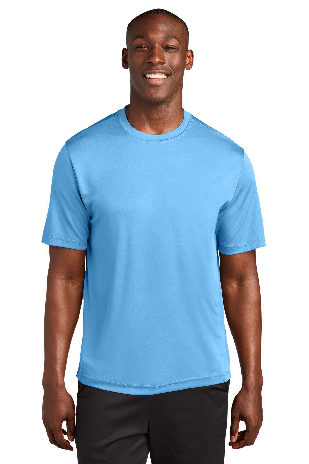 Front View of Carolina Blue Sport-Tek Tall PosiCharge Competitor Tee. TST350