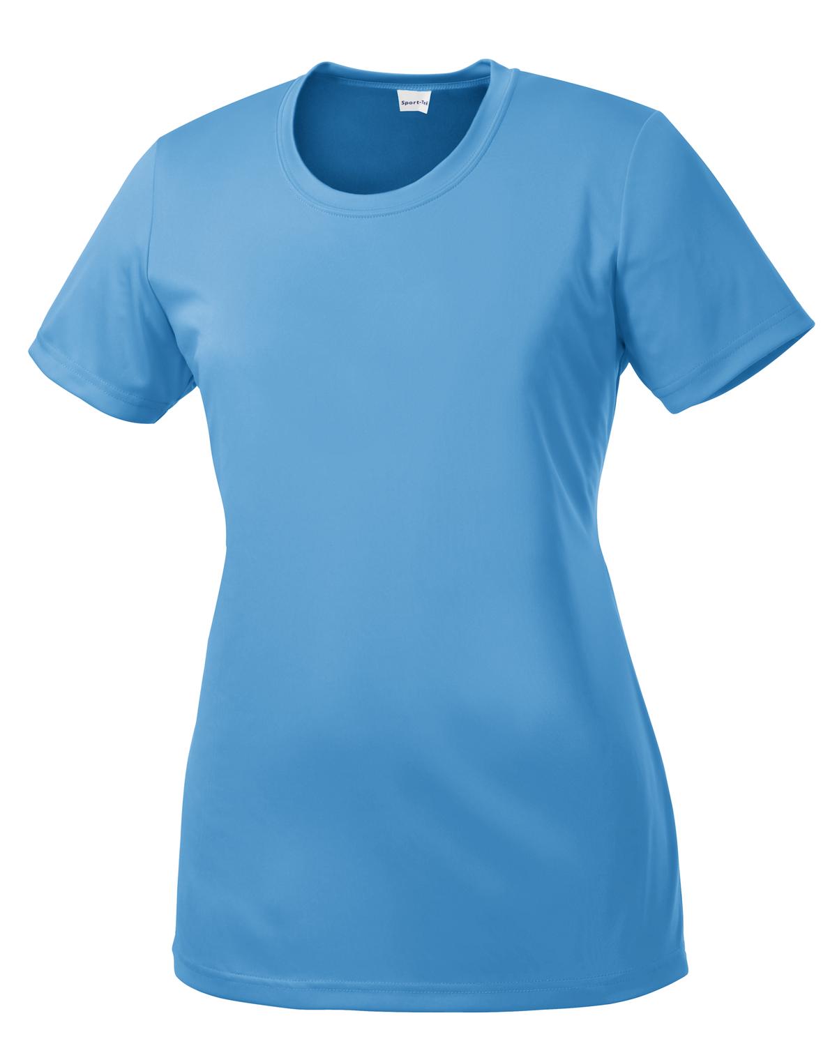 Front View of Carolina Blue Sport-Tek Women's PosiCharge Competitor Tee. LST350