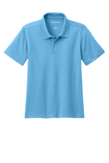 Front View of CarolinaBl Port Authority Youth Dry Zone UV Micro-Mesh Polo Y110