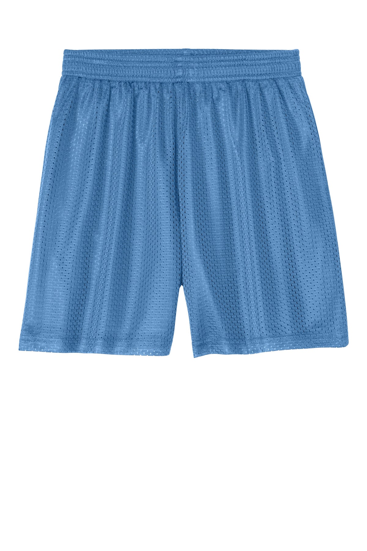 Front View of CarolinaBl Sport-Tek Youth PosiCharge Mesh 5" Short YST5100