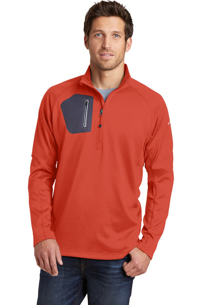 Front View of Cayenne Eddie Bauer 1/2-Zip Performance Fleece. EB234