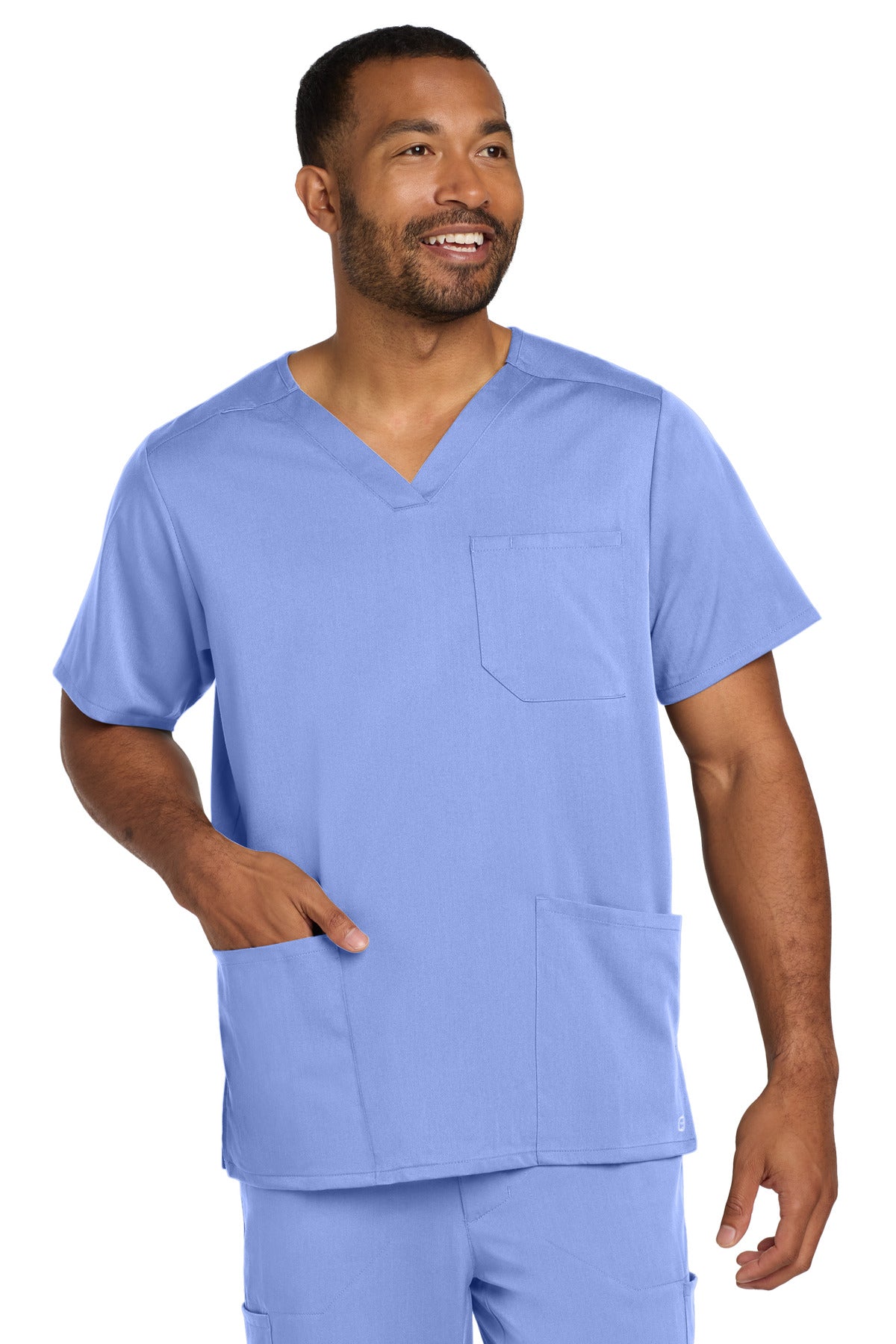 Front View of Ceil Wink Men's Premiere Flex V-Neck Top WW5068