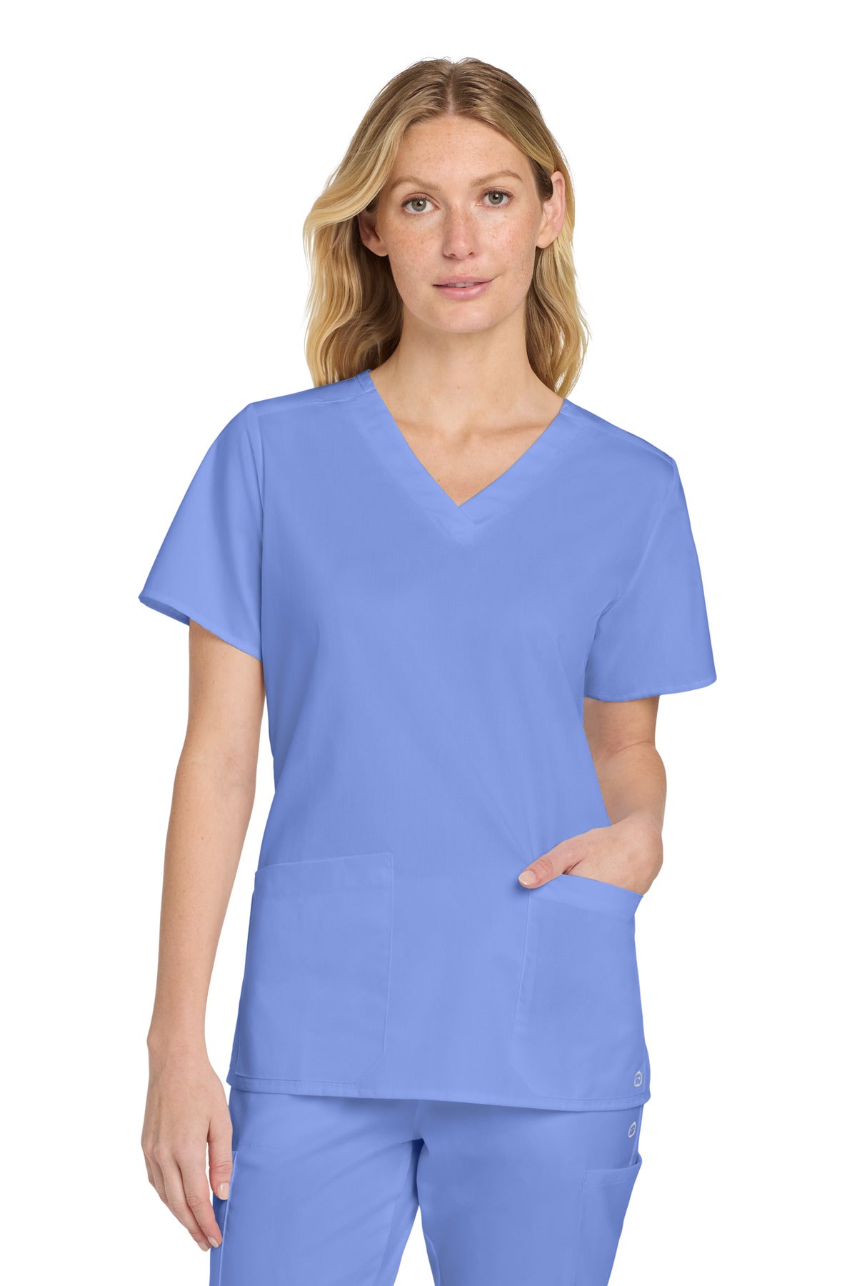 Front View of Ceil Wink Women's WorkFlex V-Neck Top WW4560