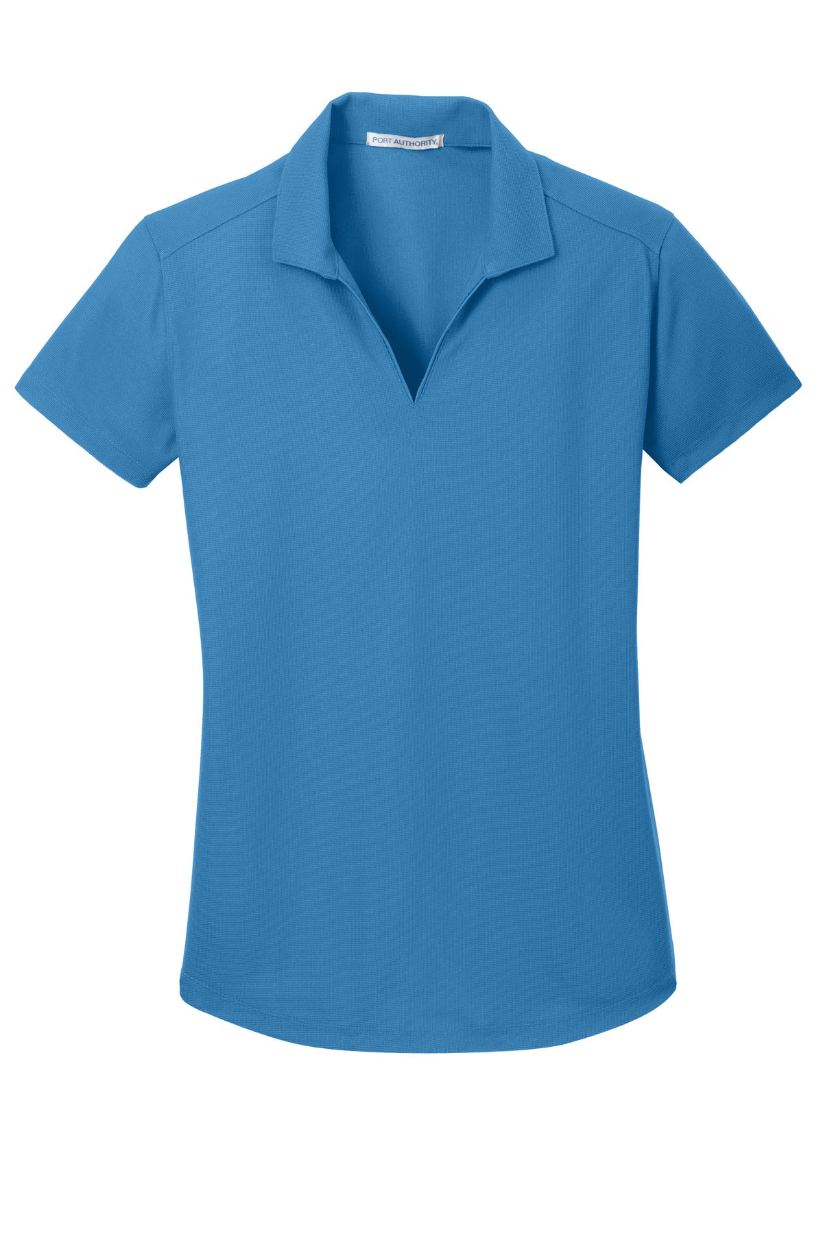 Front View of Celadon Blue Port Authority Women's Dry Zone Grid Polo. L572