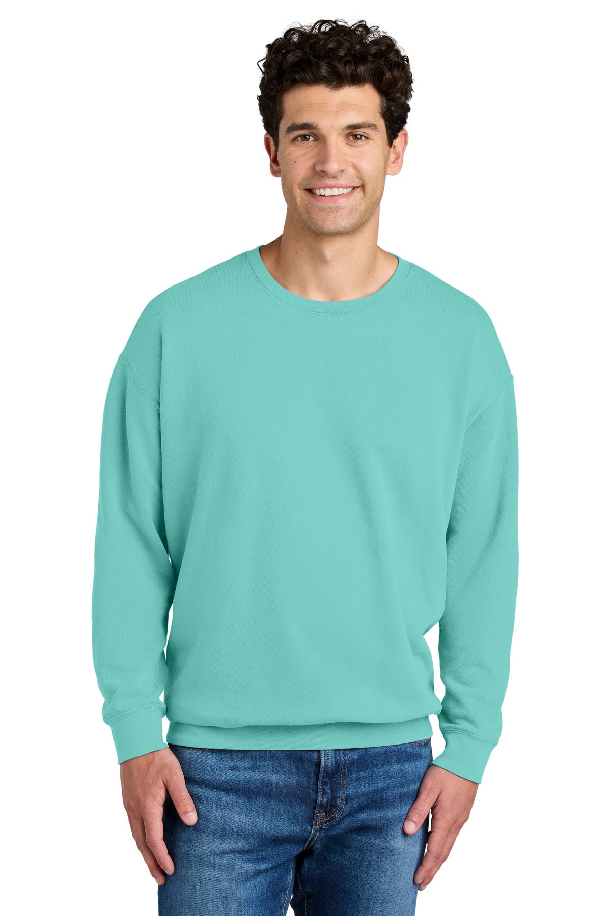 Front View of ChalkyMint Comfort Colors Lightweight Crewneck Sweatshirt 1466
