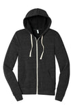 Front View of Char-Blk TB BELLA+CANVAS Unisex Triblend Sponge Fleece Full-Zip Hoodie. BC3909