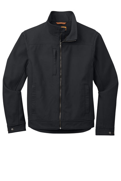 Front View of Charcoal CornerStone Duck Bonded Soft Shell Jacket CSJ60