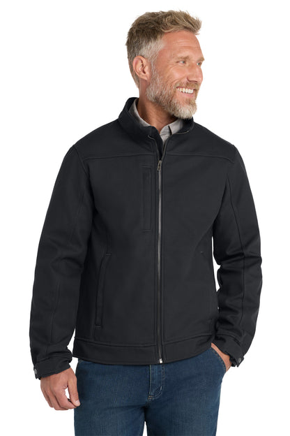 Front View of Charcoal CornerStone Duck Bonded Soft Shell Jacket CSJ60