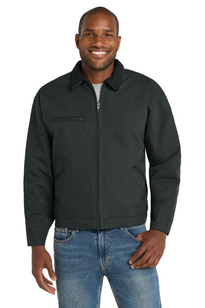 Front View of Charcoal CornerStone - Duck Cloth Work Jacket. J763