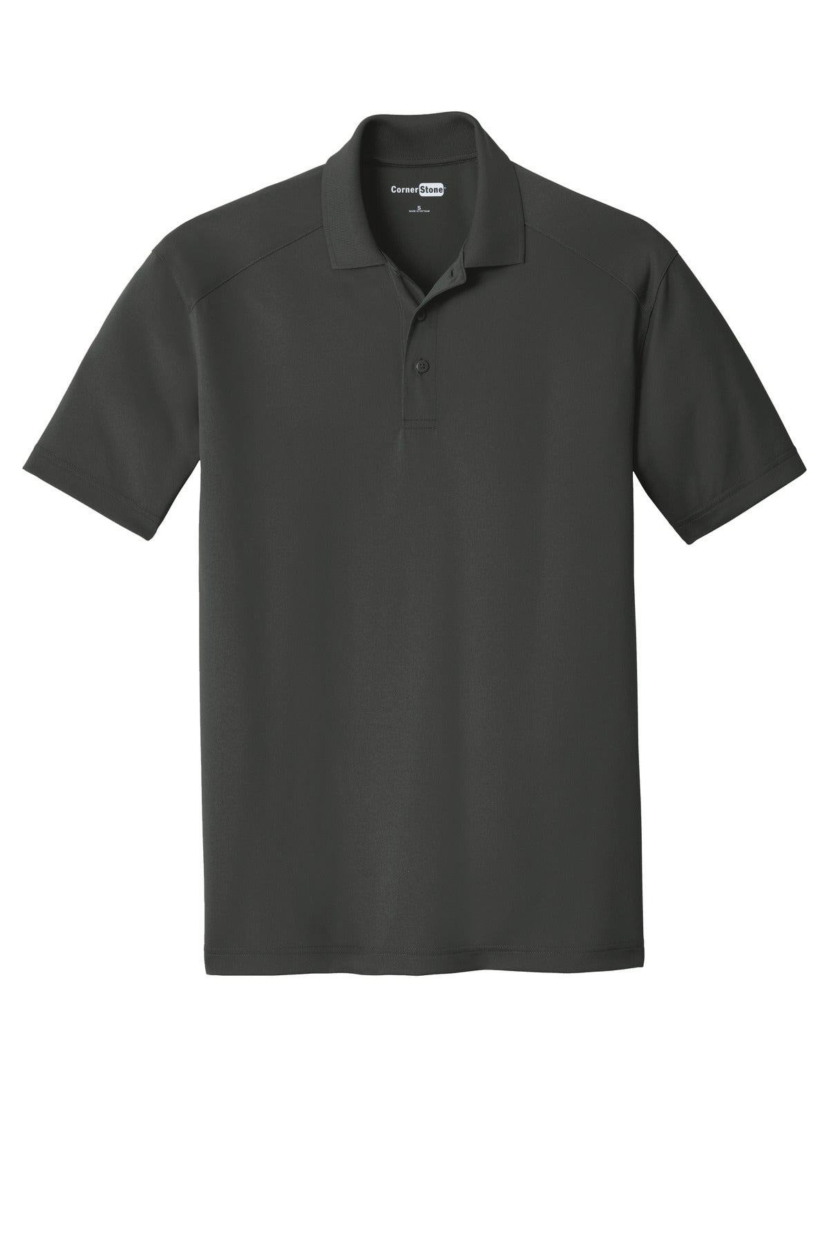 Front View of Charcoal CornerStone Select Lightweight Snag-Proof Polo. CS418