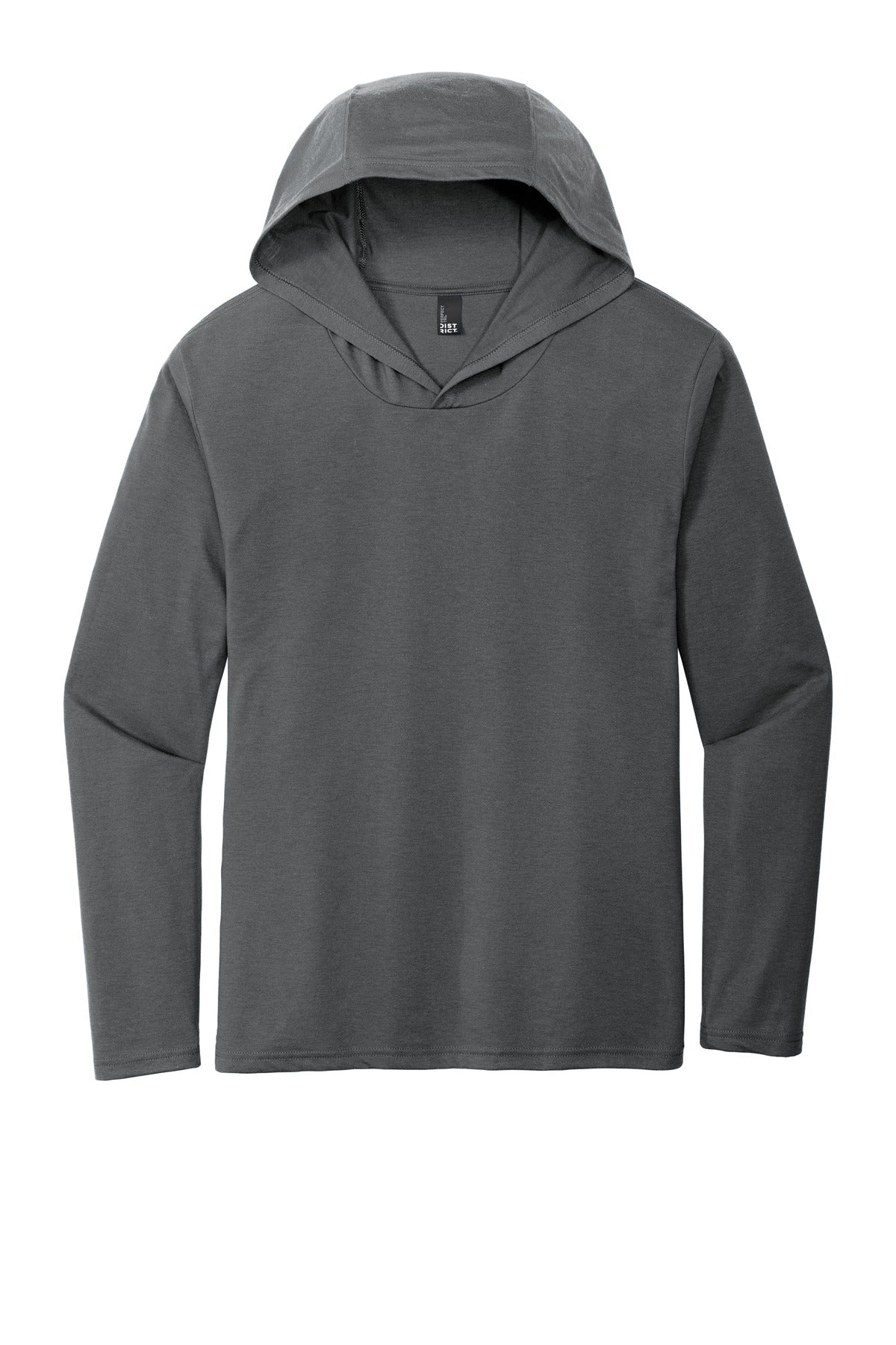 Front View of Charcoal District Perfect Tri Long Sleeve Hoodie. DM139