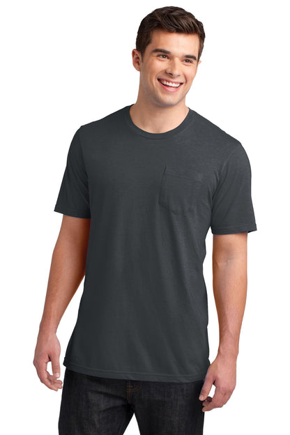 Front View of Charcoal District Very Important Tee with Pocket. DT6000P