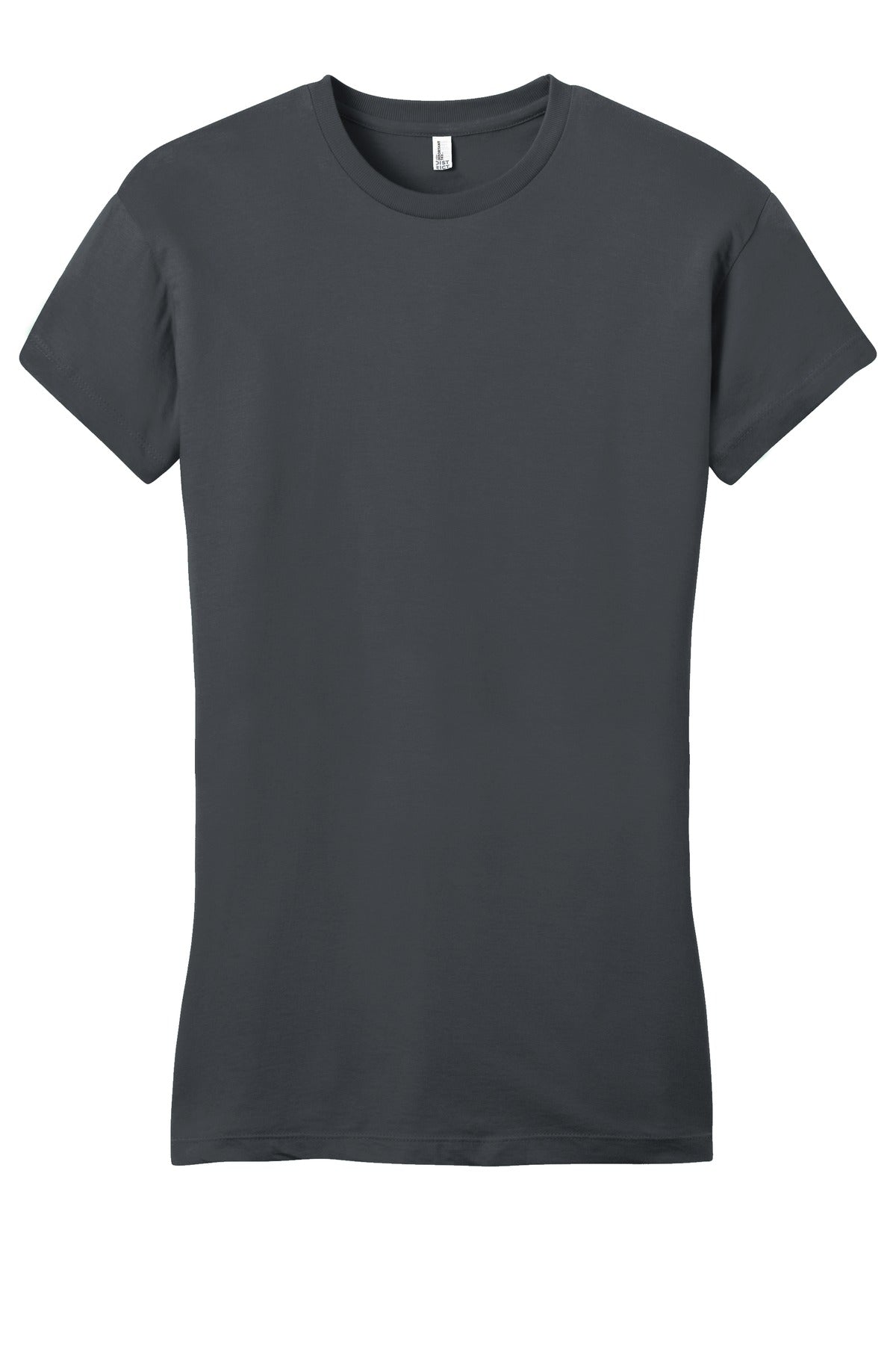 Front View of Charcoal District Women's Fitted Very Important Tee . DT6001