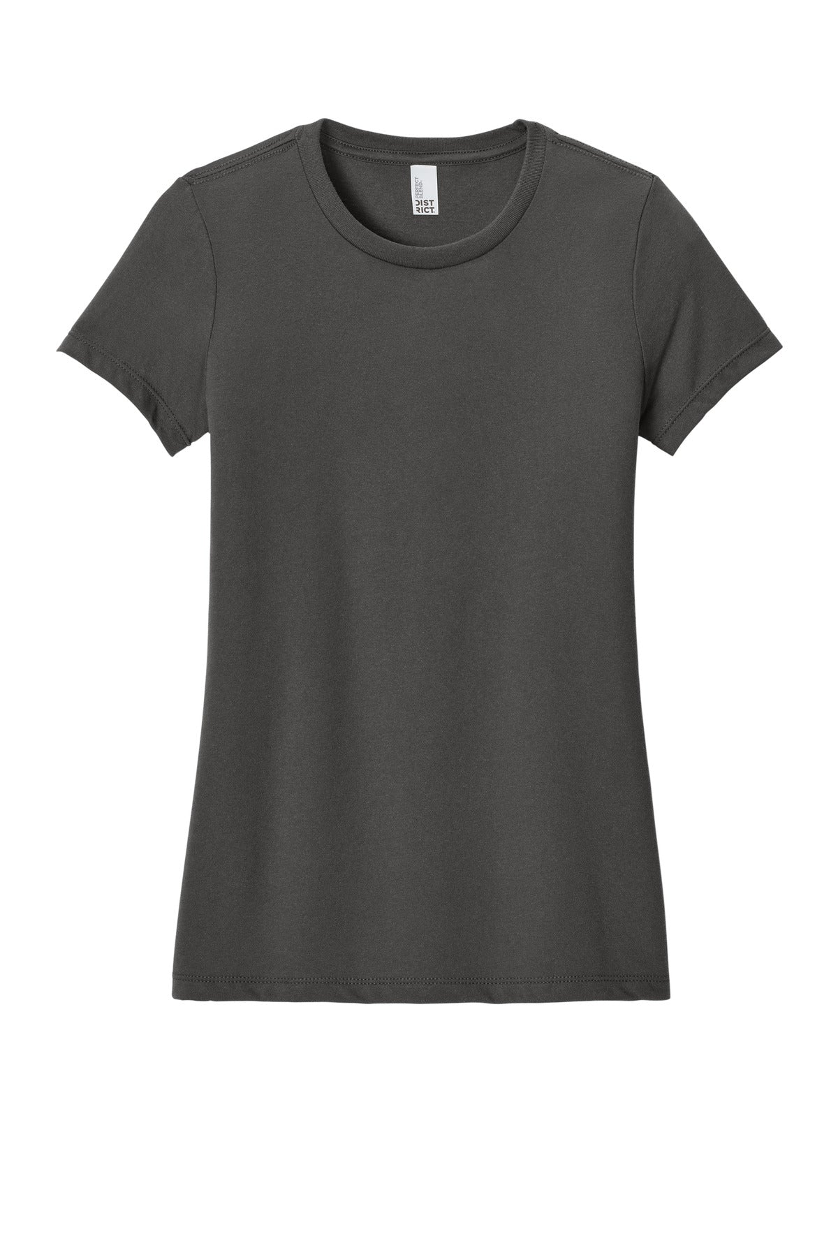 Front View of Charcoal District Women's Perfect Blend CVC Tee. DM108L