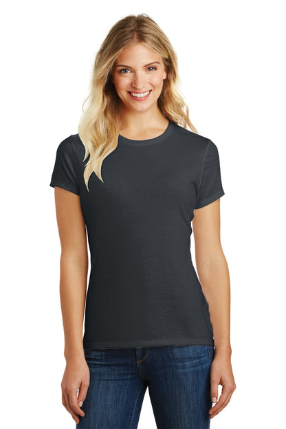 Front View of Charcoal District Women's Perfect Blend CVC Tee. DM108L